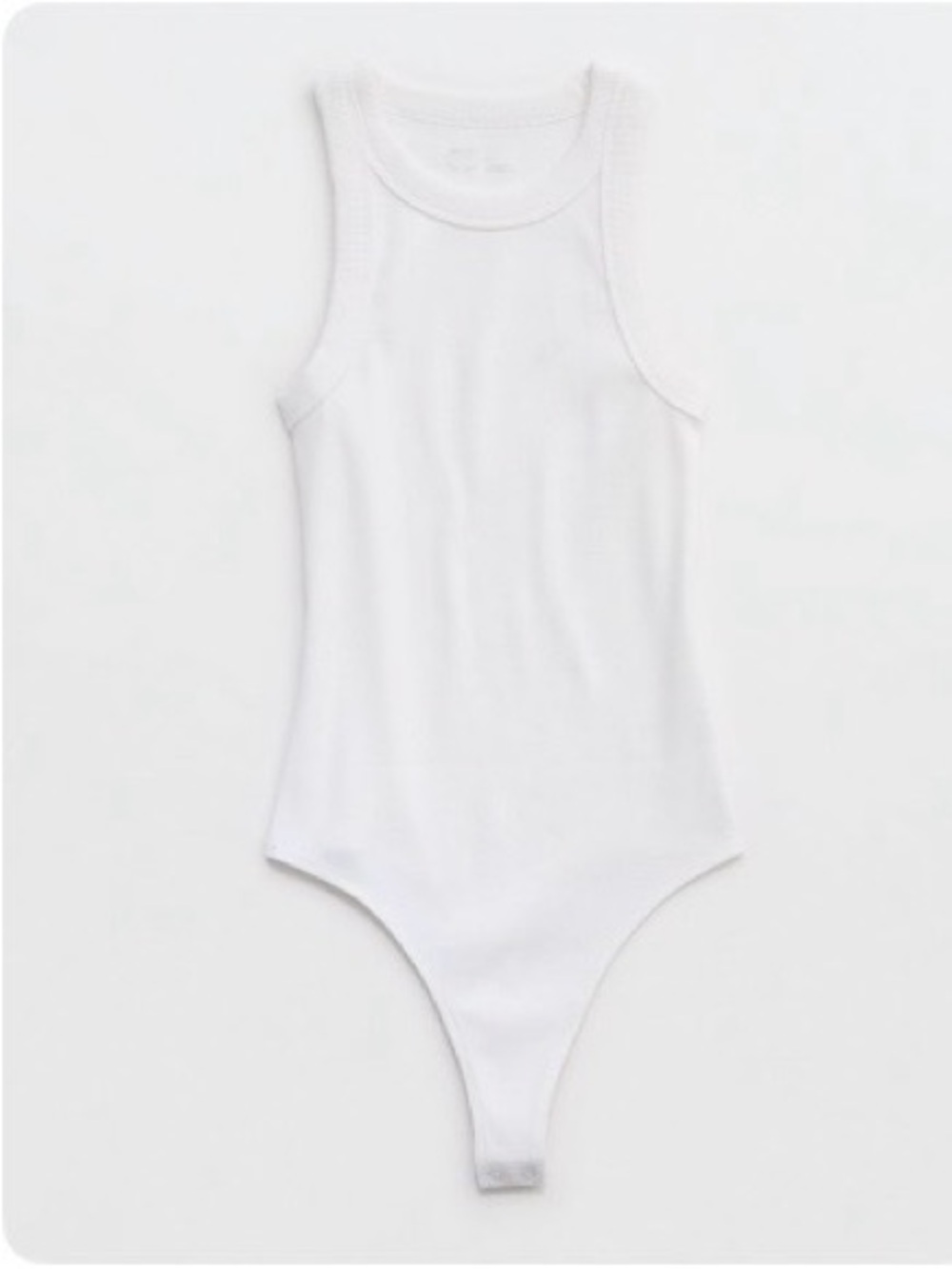 Aerie Free Spirit Ribbed Bodysuit- White- Thong- Large- Cotton